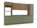 Ver imagem 3 de Armário de Cozinha Modulada Completa Reta 8 Peças 3,20m Botanic Kappesberg - Nogueira/Verde Oliva