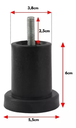 Ver imagem 2 de kIT 6 Pés para Sofá Cama Box e Moveis em geral Preto com Altura de 6cm X 50cm de Diamentro