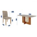 Ver imagem 3 de Mesa de Jantar 6 Lugares Louise Juliana com Vidro Cinamomo/off White/bege - Cimol
