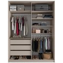 Ver imagem 2 de Closet Solteiro Pisa R02 3 Gavetas 5 Prateleiras MDF 159cm Bege Lyam Decor