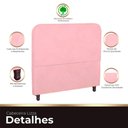 Ver imagem 2 de Cabeceira Casal King Size Estofada para Cama Box Lizza Veludo Cor Rosa Bebe