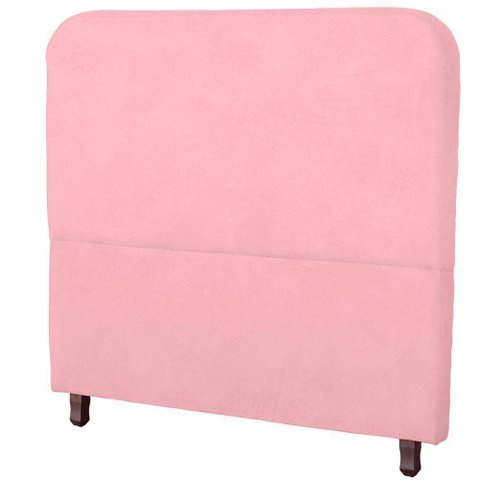 Cabeceira Casal King Size Estofada para Cama Box Lizza Veludo Cor Rosa Bebe