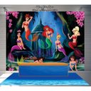 Ver imagem 1 de Kit Festa Painel Toalha Tapete em Lona Sereias
