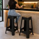 Ver mais imagens de Banqueta Bistrô Alta Preta Banco Bar Balcão Cozinha Área Gourmet Varanda Empilhável Reforçada Plásti