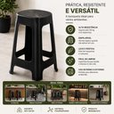 Ver imagem 5 de Banqueta Bistrô Alta Preta Banco Bar Balcão Cozinha Área Gourmet Varanda Empilhável Reforçada Plásti