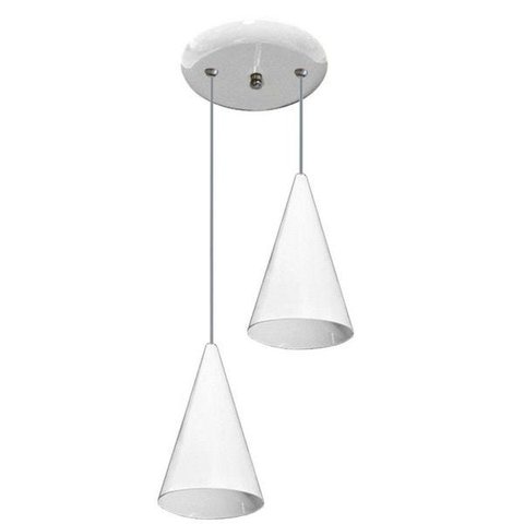 Luminária Pendente Colorido Duplo para Sala Quarto Cozinha - Branco