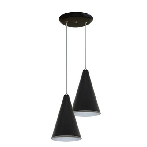Luminária Pendente Colorido Duplo para Sala Quarto Cozinha - Preto