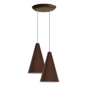 Luminária Pendente Colorido Duplo para Sala Quarto Cozinha - Marrom