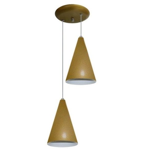Luminária Pendente Colorido Duplo para Sala Quarto Cozinha - Dourado