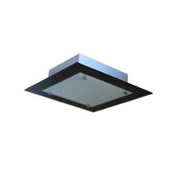 Lustre Plafon de Vidro para 02 Lâmpadas Sobrepor - Ideal Sala Cozinha Banheiro Quarto 30 Cm - Preto - 2