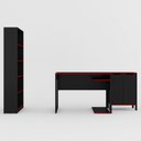 Ver imagem 6 de Quarto Gamer 3 Peças com 1 Mesa, 1 Estante para Livros e 1 Armário para Escritório Toronto Preto/Ver