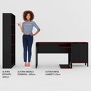 Ver imagem 5 de Quarto Gamer 3 Peças com 1 Mesa, 1 Estante para Livros e 1 Armário para Escritório Toronto Preto/Ver