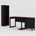 Ver mais imagens de Quarto Gamer 3 Peças com 1 Mesa, 1 Estante para Livros e 1 Armário para Escritório Toronto Preto/Ver