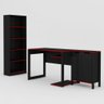 Quarto Gamer 3 Peças com 1 Mesa, 1 Estante para Livros e 1 Armário para Escritório Toronto Preto/Ver - 8