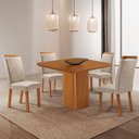 Ver imagem 2 de Mesa de Jantar Eloise 90cm Tampo MDF Laminado Canto Copo com 4 Cadeiras Aline