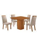 Ver imagem 1 de Mesa de Jantar Eloise 90cm Tampo MDF Laminado Canto Copo com 4 Cadeiras Aline