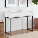 Ver imagem 1 de Aparador Buffet Rio 2 Gavetas para Sala 90 Cm - Branco e Preto