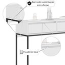 Ver imagem 3 de Aparador Buffet Rio 2 Gavetas para Sala 90 Cm - Branco e Preto