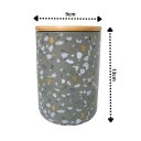 Ver imagem 5 de Pote Decorativo Porcelana Granulado Cinza Tampa Bambu 13cm