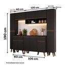 Ver imagem 5 de Armário de Cozinha Completa Atlanta Lisa Carraro Preto Touch