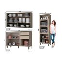 Ver imagem 4 de Kit de Cozinha Modulada 8 Peças Connect (3 Armários + 2 Balcões + 1 Paneleiro + 2 Complementos) C8P0