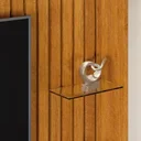 Ver imagem 5 de Estante Home Ripado Para Tv Até 65 Polegadas -3 Gavetas e Nicho com Leds -Rodizio -Carmolar -NATURAL