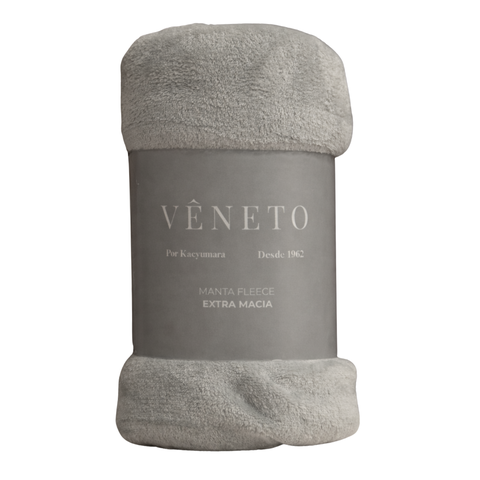 Manta Fleece Microfibra 180g Vêneto Cinza- Casal