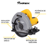 Serra Circular 1100w  Para Madeira 5600Rpm Com Disco de Corte - 8
