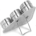 Ver imagem 6 de Porta Condimento Tempero Imã Aço Inox Magnético 6 Peças e Suporte Ervas Chá