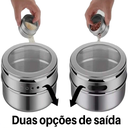 Ver imagem 4 de Porta Condimento Tempero Imã Aço Inox Magnético 6 Peças e Suporte Ervas Chá