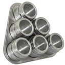 Ver imagem 2 de Porta Condimento Tempero Imã Aço Inox Magnético 6 Peças e Suporte Ervas Chá