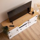 Ver imagem 7 de Rack Tv Bancada 55 Polegadas Madeira 2 Portas 1 Gaveta Tequila Branco Madeirado Idimex