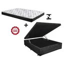 Ver imagem 2 de Cama Box Baú Casal Resistence Suede Preto + Colchão Casal Resistence Espuma D33 Com EPS 20x138x188