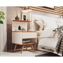 Ver imagem 2 de Kit com Duas Mesas de Cabeceira para Quarto com Gavetas Off White Freijo