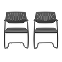Ver imagem 1 de Cadeira Interlocutor Piena Plaxmetal Couro Eco Preta - Kit 2