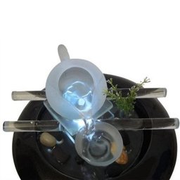 Cascata Fonte de Água Decorativa Ceramica Vidro Luz LED Jardim (Ft-C) - 2