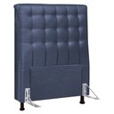 Ver imagem 1 de Cabeceira Cama Box Solteiro Ciara 90cm Botonê com Frame Linho Azul - Abmaza