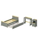 Ver imagem 2 de Conjunto Quarto Completo Treliche com Led, Escrivaninha e Estante Petit Casatema MadeiraOriginals