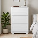 Ver imagem 1 de Cômoda para Quarto Pequena 6 Gavetas 79cm Unitá A04 Branco - Lyam Decor