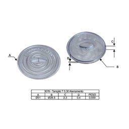 Tampa Tampão de Chão Redondo Alumínio T30 Aterramento 30cm - 2