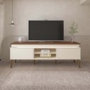 Ver imagem 1 de Rack Lumina Pinho/Off White para TVs de até 75 Polegadas Tampo com Bordas Invertidas e Fio de LED e