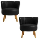 Ver imagem 1 de Kit 2 Poltronas Aconchegante Tecido Corano para Sala de Espera Pés de Madeira Resistente