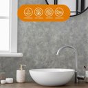 Ver imagem 3 de Kit 3 Papel de Parede Adesivo Vinilico Decor Premium Cimento Queimado Cinza Claro