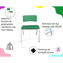 Ver imagem 5 de Cadeira Iso Infantil Verde Musgo Brinquedoteca Escola Creche Igreja Empilhavel