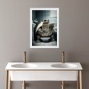Ver imagem 1 de Quadro Banheiro Coleção Animais - Tartaruga 24x18cm - com Vidro:madeira Branca