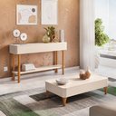 Ver imagem 1 de Kit Aparador para Sala Fontana com Mesa de Centro Ceci Orgânico B01 Off White - Lyam Decor