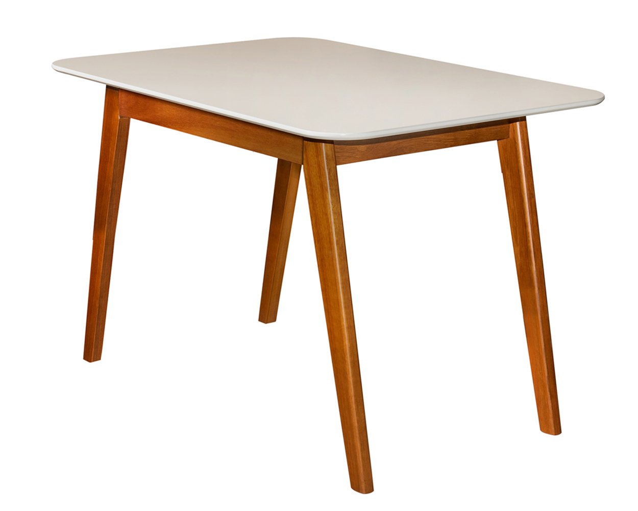 Mesa de Jantar Atlanta 1,58cm Premium Estilo Moderno Pés em Madeira Maciça Cor Off White - 2