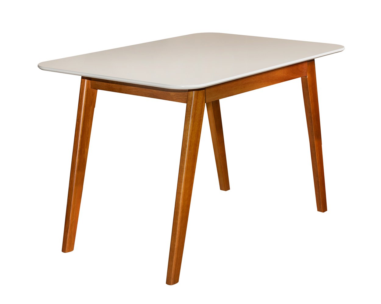 Mesa de Jantar Atlanta 1,58cm Premium Estilo Moderno Pés em Madeira Maciça Cor Off White - 4