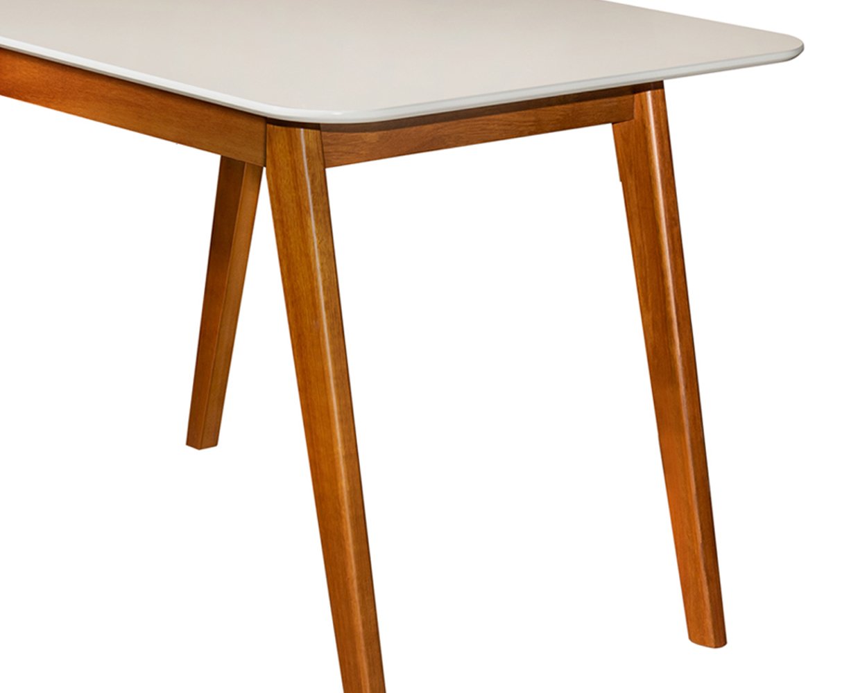 Mesa de Jantar Atlanta 1,58cm Premium Estilo Moderno Pés em Madeira Maciça Cor Off White - 3