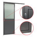 Ver imagem 3 de Porta de Correr Suspensa Meia Lambril Meia Vidro Esq L.25 Cinza 210x90 Brimak